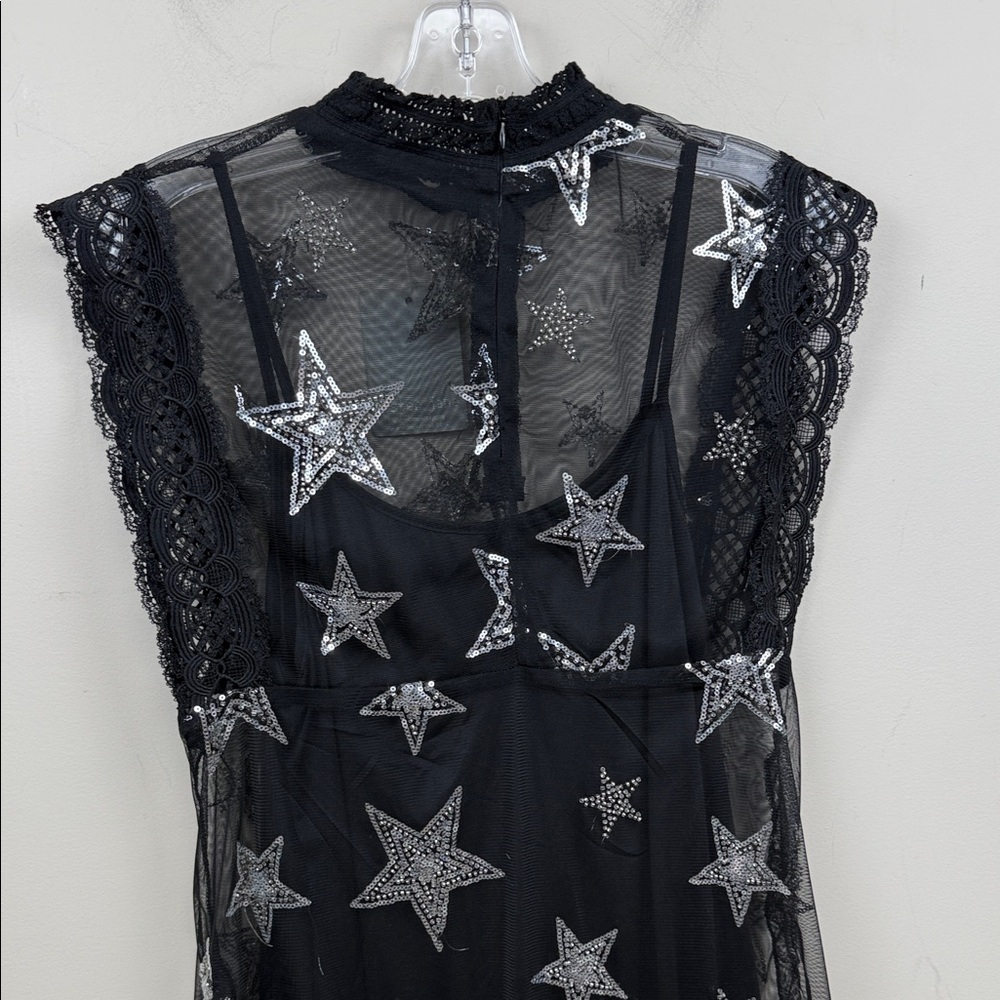 SISTER JANE Mesh Dress With Sequin And Beaded Star Patches - Picture 12 of 13